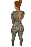 Houndstooth Print Cut Out Bodycon
