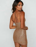 Sexy Sequins Straps Sleeveless Mini