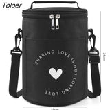 Portable Lunch Bag Fresh-Keeping Thickened Lunch Box Bag Round Barrel Aluminum Foil Insulation Bags 2022