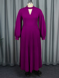 High-End Sleniment Small Standing-Neck Banquet Dress Autumn Lantern Sleeves 100 Roll Dress