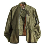 Loose Fit Blue Green Knitting Irregular Jacket New Stand Collar Long Sleeve Women Coat Fashion Spring Autumn 2023