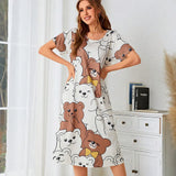 Pajamas Cartoon Printed Dress Dress Home Clothes