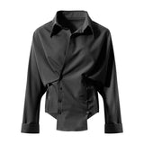 Casual Elegant Two Piece Set For Women Lapel Long Sleeve Shirt High Waist Pleated Skirts Female Fashion New