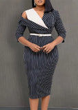 Professional Stripes Office Midi