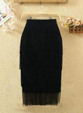 Formal High Waist Fringe Pencil