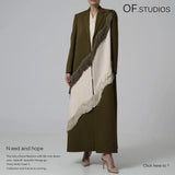 New Fashion Temperament Design Leather Splicing Type Tadge Coat