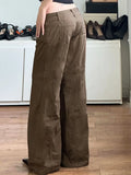 Two Buckle Low-Waist Pocket Micro-Rare Jeans Workwinds Set Legs Long Drag Leisure