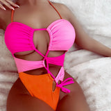 Toloer Bump Color Bikini 2023 Sexy Swimsuit Ebay Swimsuit C827W-Outfit