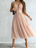 New Summer Lace Lace Dress INS Casual Backless Dress-Outfit