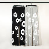 Street Hip-Hop Three-Dimensional Kapok Printed Trumpet Wide-Leg Trousers For Men And Women-Outfit