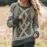 2025 3D Digital Print Round-Neck Sweater Knitted