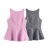 Tie With Bare Back Vest 2025 Spring Sleeveless Waist Skirt Swing Women's