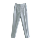 Fashionable Multi-Color Pendant High-Waisted Straight Harlan Casual Suit Trousers In Spring And Summer 2024-Outfit