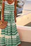 Boho Print Spaghetti Strap Long Dress Women Summer Vestidos Lace Up Vacation Party Long Dresses Female