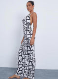Sexy Print Sleeveless Long Maxi