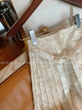 Chinese-Style Jacquard Jacquard High-Waisted Horse Face Dress 2024 Spring And Autumn Temperament Improved National Style Pleated Skirt-Outfit