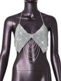 Toloer Sexy Flash Diamond Sling Type Slim Nightclub Versatile Back Wrapped Chest Vest