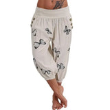 Pants Women High Waist Harem Pants Lightweight Streetwear Female Pocket Baggy Capri Jogger Trousers Bottoms with