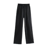 New Pocket Pendent Loose Shirt Elastic Waist Pant Suit-Outfit