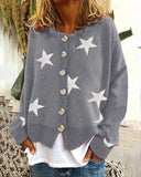Toloer And Winter New Sweater Women's Cardigan Five-Pointed Star Single Breasted