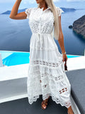 Women's New Fashion With Waist Lace Splicing Long