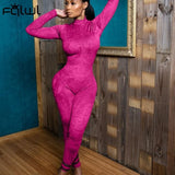 Streetwear Ladies Bodycon Turtleneck One Piece Sexy Jumpsuit Women Outfits Activewear Long Sleeve Rompers Womens