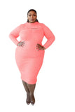 Plus Size Knit Dresses for Women 2021 Elegant Solid Hollow Out Super Stretchy Maxi Dress High Quality Wholesale
