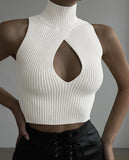 Spring And Summer Explosion Women's Sleeveless Hollow Repair Body Weaving Small