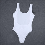 Casual U Cutout Backless Strap Cotton Bodysuit Femme Teddy Bodycon Rompers Womens Summer Jumpsuit Overalls Mujer