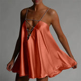 With Deep V-Neck-Loose Sling-Type Loose