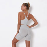 Shorts Bra Sports Set Sexy 2PCS Vital Seamless Sport Suit Gym Clothes Fitness Crop Top Shirt High Waist Shorts