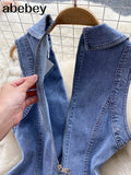 Women Sleeveless Denim Dress women summer mini Blue Dress Bottoms Party Short Mini Dress summer