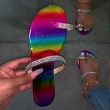 Women's Shoes Ladies Beach Slippers Casual Woman Flip Flops Bling Crystal Clip Toe Women Flat Female Thong Beach