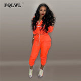 2 Piece Set Women Pink Outfits Zipper Long Sleeve Two Piece Set Crop Top and Pants Suit Tracksuit Women Matching Sets