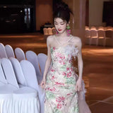 Chinese Fishtail Evening Dress 2025 New Light Luxury Niche Morning Robe Toasting Bridal Purple Banquet Dress Dress