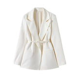 New Women's Mixed Temperament Suit Jacket + Casual Trousers Two
