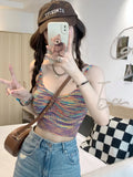 Girls Sling Women's Summer New Pure Desired Sexous Breast Color With Heart High-Rise Sleeveless