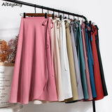 Women Tender Charm Daily Pure Chiffon Ulzzang Side-slit College Elegant Simple Clothing Summer Leisure Artistic