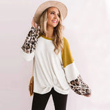 Patchwork Sweatshirt Woman Casual Loose Long Sleeve O-Neck Aesthetic Streetwear Fashion Autumn Pullover Elegant