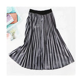 Vintage Autumn Winter Women Velvet Skirt High Waisted Elegant Sexy Skinny Black Pleated Skirts Female Maxi Skirts