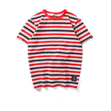 New Fashion Brand Men's T-Shirt Summer Striped Men T Shirts Street Style Men Casual Tee Shirt