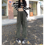 Casual Workwear Trousers Women's Early Autumn High-Waisted Thin Trousers Straight Broad-Legged