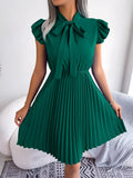 Wind Shooting 2025 Spring And Summer Temperament Tice With Waist Swing 100 Folded Skirt Women's