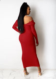 Knitting V-Neck Long Bodycon