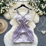 2025 French Elegant Temperament Metal Button Repair Waist Long Pit Knitted Dress