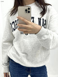 Name Printed Sweatshirts for Women 2024 Autumn Winter Long Sleeve O-Neck Pullovers Tops Retro Loose Casual Sweatshirts Tops-Outfit