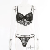 2 Pieces Lace Bra And Panty Set Women Bra With Steel Bone Bodycon Intimate Lingerie Set Bralette Lace Brief Set
