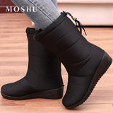 Boots Women Winter Snow Boots Female Faux Fur Plush Booties Waterproof Shoes For Women Black Down Boots Botas