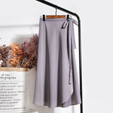 Women Tender Charm Daily Pure Chiffon Ulzzang Side-slit College Elegant Simple Clothing Summer Leisure Artistic