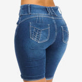 Shorts Women High Waisted Jeans Woman 2021 Summer Clothes Skinny Short Pants Streetwear Casual Button Washed Short